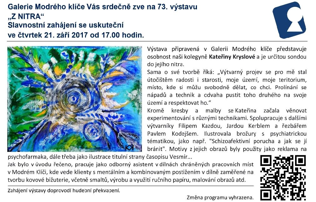 Pozvánka na výstavu do Galerie Modrého klíče