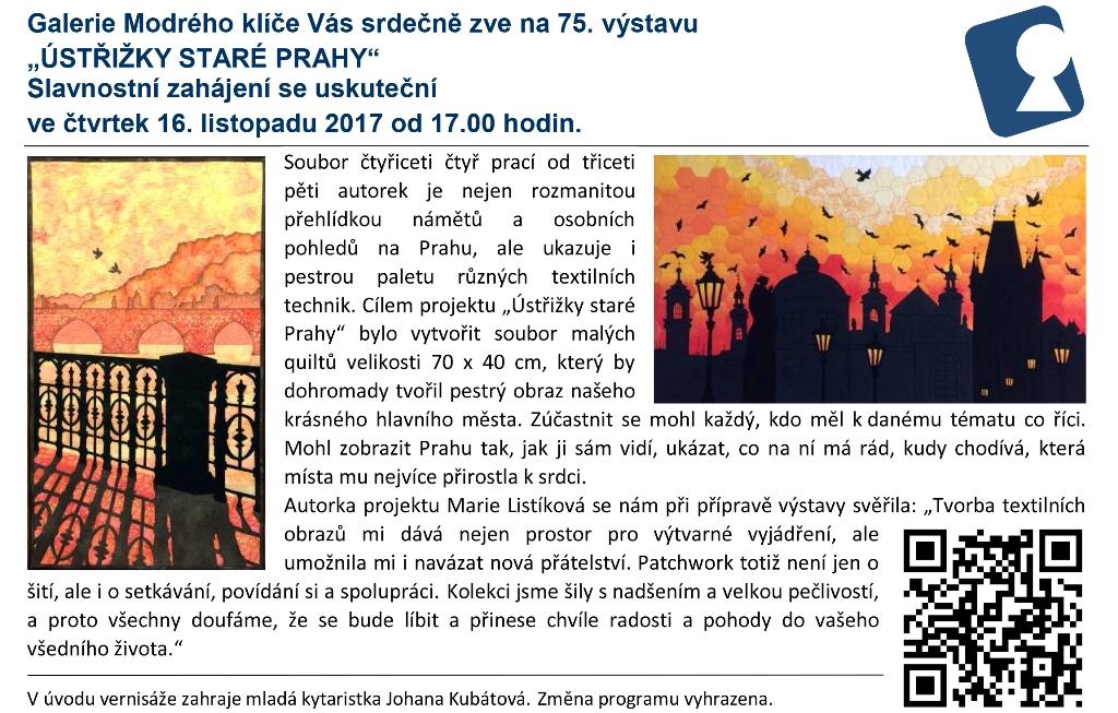 Pozvánka na vernisáž výstavy „Ústřižky staré Prahy“