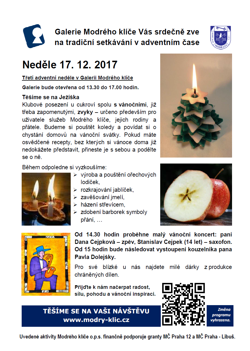 Třetí adventní neděle v Galerii Modrého klíče