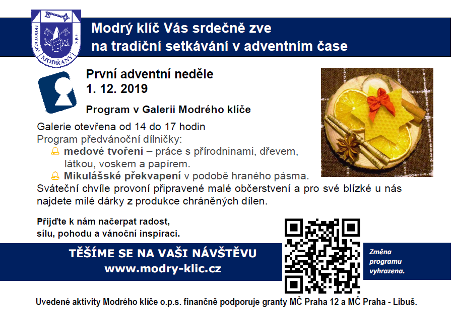 První adventní neděle v Modrém klíči